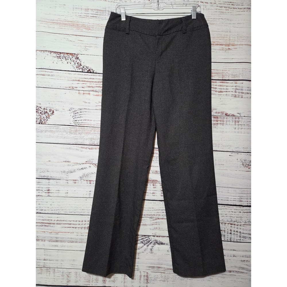 AB Studio Womens Gray Micro Pattern Straight Leg Dress Pants Size 6 Professional